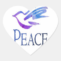 Dove Of Peace Heart Stickers