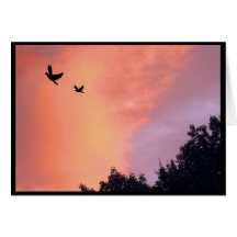 Doves at Sunset Thank You Greeting Card