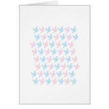 Doves in pink and Blue Card