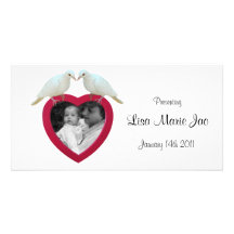 Doves on Heart Photocard Customized Photo Card