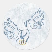 Doves w/ Wedding Rings Stickers