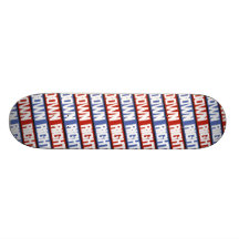 Down Right Red/Blue Inverted Custom Skate Board