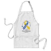 Down Syndrome Ribbon of Butterflies Aprons