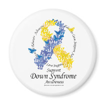 Down Syndrome Ribbon of Butterflies magnets