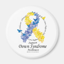 Down Syndrome Ribbon of Butterflies Magnet