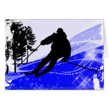 Downhill on the Ski Slope Card