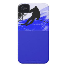 Downhill on the Ski Slope iPhone 4 Case-Mate Case
