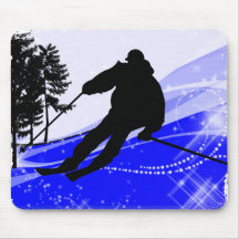 Downhill on the Ski Slope Mouse Pads