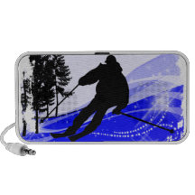 Downhill on the Ski Slope Notebook Speakers