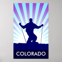 downhill ski colorado print