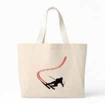 downhill ski skiing red track canvas bags