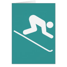 Downhill Ski Symbol Card