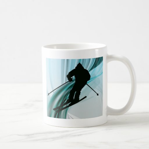 Downhill Skier on Icy Ribbons Coffee Mug