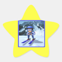 Downhill Skiing 2 Star Sticker