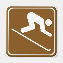 Downhill Skiing Facilities Highway Sign Magnet