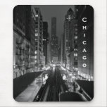 Downtown Chicago Vertical City Name Mousepad
