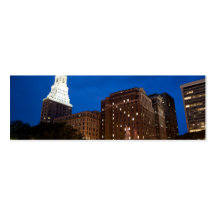 Downtown Hartford Connecticut at Night Business Card Template