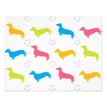 Doxie Colourful Hearts and Stars Invitations