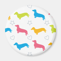 Doxie Colourful Hearts and Stars Magnets