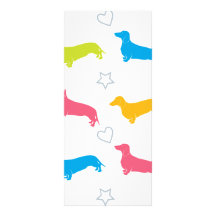 Doxie Colourful Hearts and Stars Full Color Rack Card
