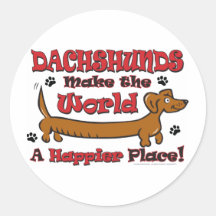 DOXIE-HAPPY ROUND STICKER
