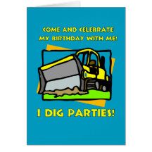 Dozer Invitation Greeting Card