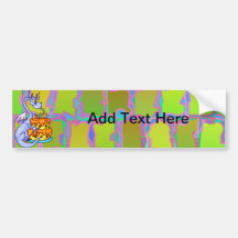 Dragon and Birthday Cake Bumper Sticker