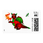 Dragon and Dragonfly Postage Stamp