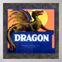 Dragon Brand Fruit Crate Label Poster