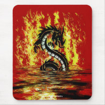 Dragon & Fire Mythical Fantasy Artwork Mousepad