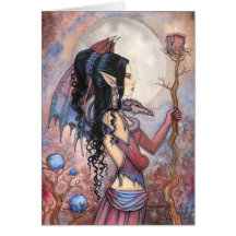 Dragon Girl Gothic Fantasy Art by Molly Harrison Card