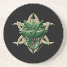 Dragon Head - Green Coasters