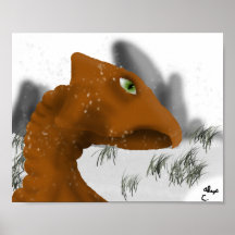 Dragon in a Snowfall Poster