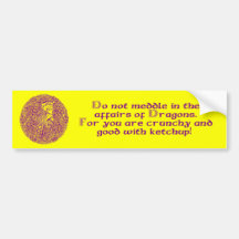 Dragon in Round Celtic Knot Bumper Stickers