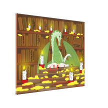 Dragon library gallery wrapped canvas