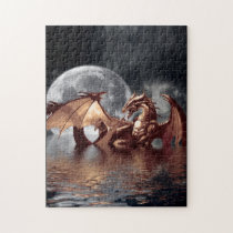 Dragon & Moon Fantasy Mythical Art Puzzle puzzles