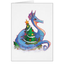 Dragon Round the Christmas Tree Card