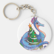 Dragon Round the Christmas Tree Keychains