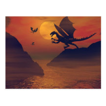 Dragon Sunset Postcard