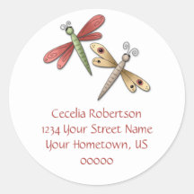Dragonflies Address Label Sticker
