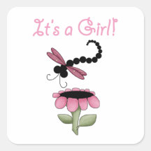 Dragonfly Baby Shower Stickers