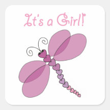 Dragonfly Baby Shower Stickers