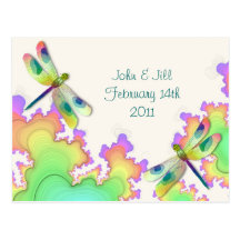 Dragonfly Fractal Recipe Card Post Cards