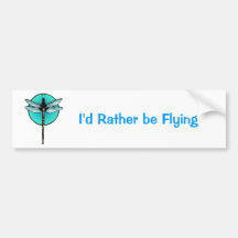 Dragonfly in Turquoise Circle Bumper Stickers