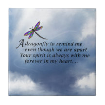Dragonfly  Memorial Poem Ceramic Tile