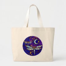 dragonfly moon tote bags