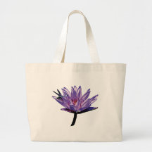 Dragonfly on Purple Water Lily Tote Bags