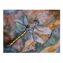 dragonfly painting post card