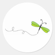 dragonfly round stickers