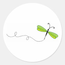 dragonfly round stickers